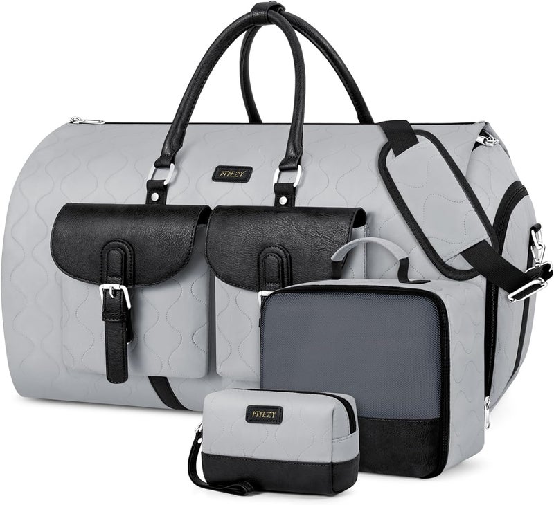 ITIEZY Garment Duffel Bag for Travel - Convertible Carry on Garment Duffel Travel Bag for Women Men Large Weekender Bag with Shoes Pouch 2 in 1 Hanging Suit Travel Duffel Bag 3pcs Set - Image 1